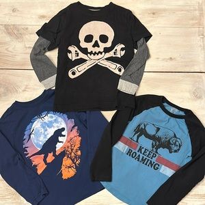 Three boys long sleeve shirts. Size 5/6.
